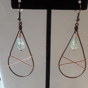 NWT Hoops w/cracked glass Earrings